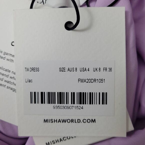 NWT Misha Collection Tia Mini Dress Sz‎ 4 Sleeveless Beaded Sequins V Neck LiLac - Picture 6 of 14